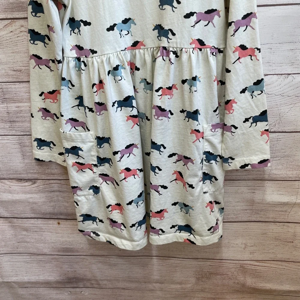 HANNA ANDERSSON LONG SLEEVE COTTON‎ KNIT DRESS IN UNICORN PRINT